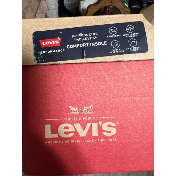 NWT LEVI’S Men’s Sneakers Shoes 10.5 Brown Tan Turner Tumbled Wax Comfort Insole - Picture 14 of 15